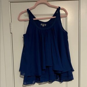 Cecico Blue Camisole Ruffled Top